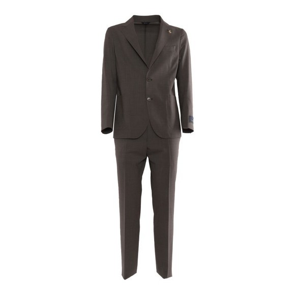 Tombolini Tailored Brown Wool Suit With Notch Lapel - NWT - Picture 1 of 4